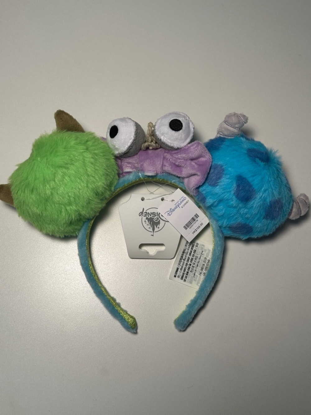 NWT Disney Monsters Plush Mickey Ears Sulley Mike Boo Bow Fluffy Puff Headband
